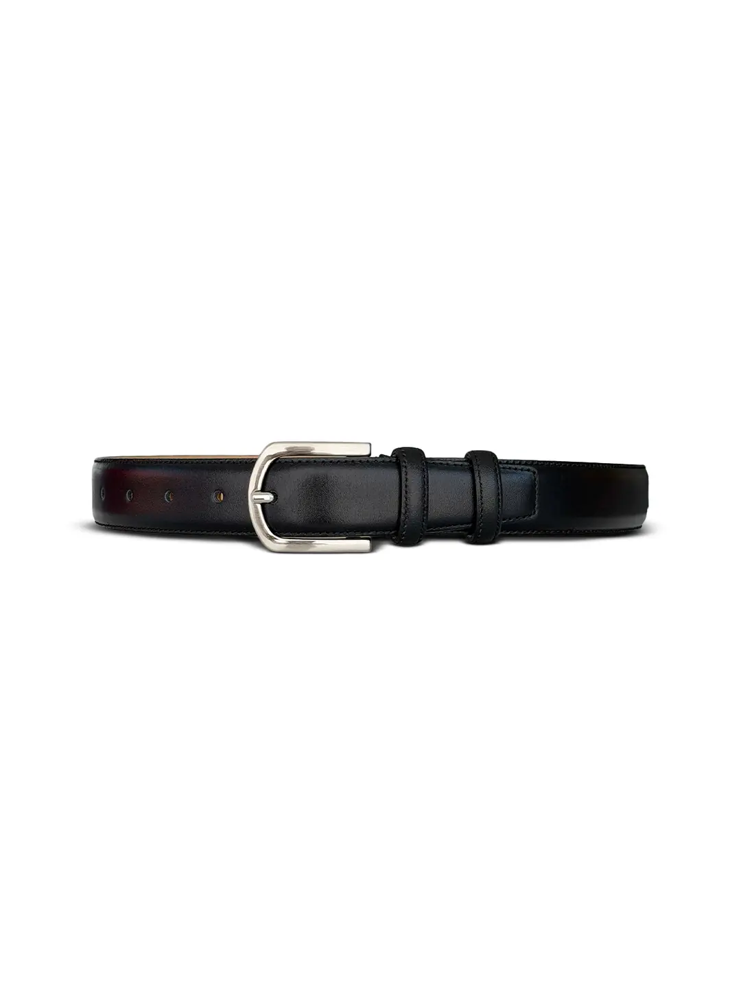 Hakiki Deri Kemer - 3 Cm Kadın Klasik Kemer | Dikişli Siyah - 3604