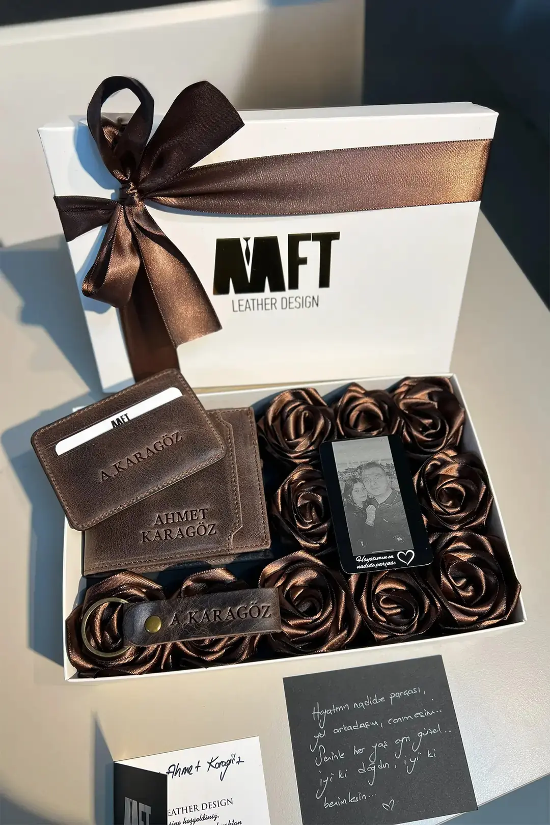 Paris Rose Box Set | Hakiki Deri Erkek Cüzdan - 8001 - Tiguan Kahve
