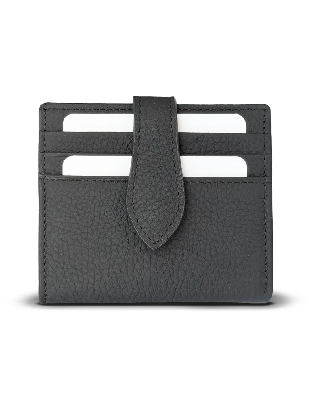 Hakiki Deri Unisex Kartlık - Cüzdan | Flora 4146 - Flother Mat Siyah