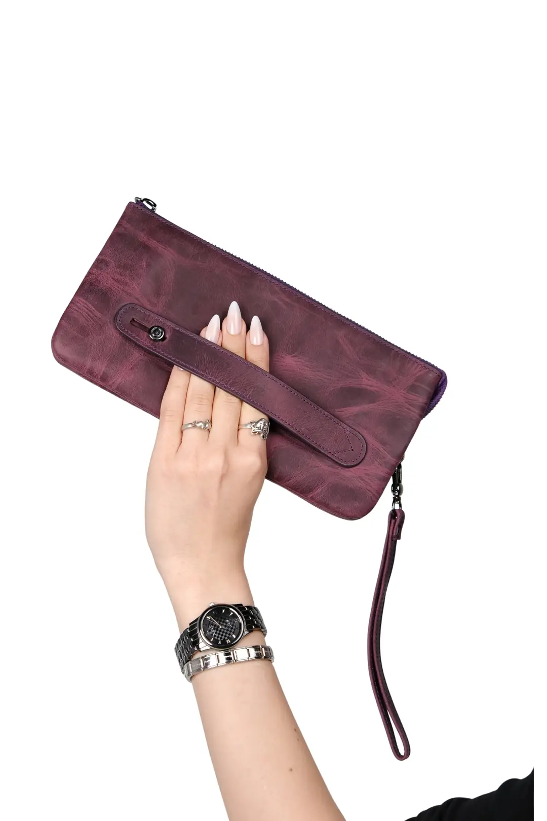 Hakiki Deri Unisex El Çantası – Fermuarlı, El Tutmalı, Kişiye Özel | Viento 2225